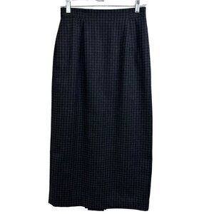 Derek Martin Vintage Gray Check Brushed Wool Pencil Skirt, 9